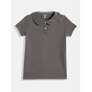 Girls Charcoal Polo T-shirt