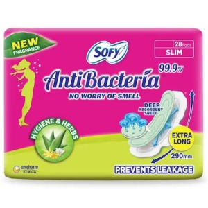 Sofy Bodyfit Anti Bacteria Sanitary Napkins XL 28 Pcs