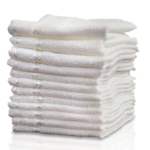 SHELTER Handkerchiefs Soft Silverline Towel |100% Cotton White hankies | Size 25 x 25 CM (Set of 12)