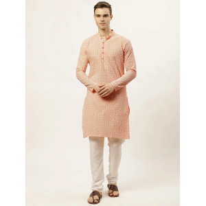 Jompers Men''s Orange Embroidered Kurta Payjama Sets-XXL / Orange