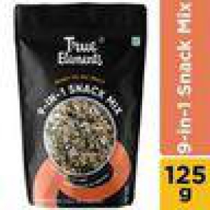 True Elements 9 in 1 Snack Mix - Seeds and Nuts Mix, Mix of Pumpkin, Watermelon, Flax, Chia, Sunflower, Peanuts, Soynuts, Almonds & Cashew Nuts, Diet Snacks, 125 g