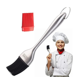 Silicone Basting Brush Heat Resistant | Stainless Steel Handle | BPA Free Silicone Bristles