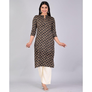 MAUKA Rayon Printed Kurti With Palazzo Women's Stitched Salwar Suit - Black ( Pack of 1 ) - None