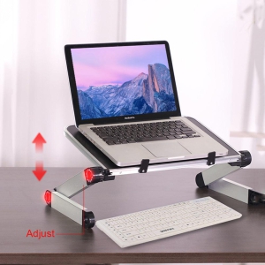 Foldable Laptop Stand Ergonomic Desk Tablet Holder-Black