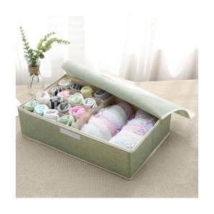 House of Quirk Innerwear Organizer 15+1 Compartment Non-Smell Non Woven Foldable Fabric Storage Box for Closet