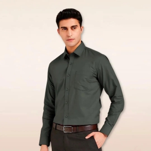 Green Satin Formal Shirt-XXL-46