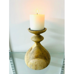 Round shape beautiful Wooden candle holder 22cm