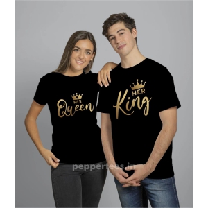 king queen couple t-shirt-S / L