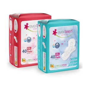 Everteen Combo of XXL Cottony (40 Soft & 40 Dry Top Layer) Sanitary Pads, 320 mm (Pack of 2)