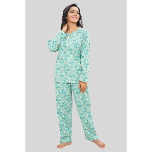 Women Full Sleeves Knit Cotton Pyjama Set-2XL