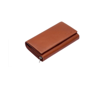 Tough Women Tan Genuine Leather Wallet - Regular Size (6 Card Slots) - Tan