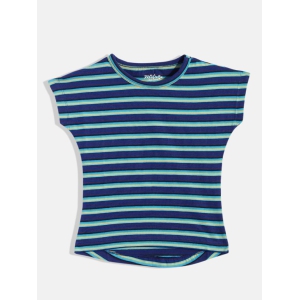 Blue & Turquoise Blue Striped Top