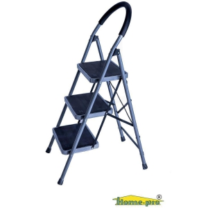 HomePro - Premium Ladder | 3 Steps Foldable | Heavy Duty | Mild Steel ladder | With Anti Skid | Wide Steps | 200 kg Weight Capacity