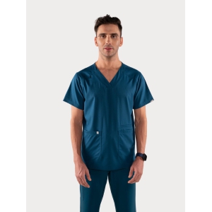 Free Motion Woven Scrub Top - Mens-XL / Caribbean