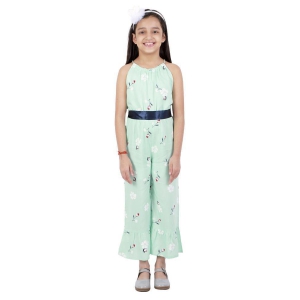 Kids Cave - Light Green Rayon Girls Jumpsuit ( Pack of 1 ) - None