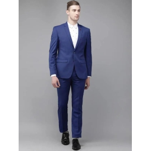 Park Avenue Blue Textured 2 Pcs Suit