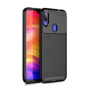 Redmi Note 7/7 Pro Back Cover Case Rugged Carbon Fiber - Black