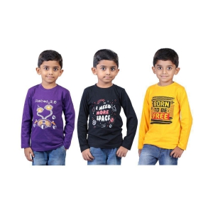 Soft Apparels - Multicolor Cotton Boy's T-Shirt ( Pack of 3 ) - None