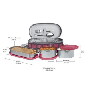 Milton Corporate Lunch 3 Stainless Steel Lunch Box with Jacket