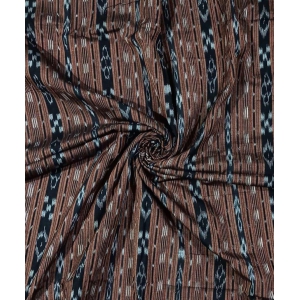 2.5m?Black Brown?Nuapatna Handwoven Ikat Shirting Materials