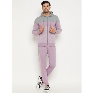 Wild West Lavender Fleece Regular Fit Colorblock Men''s Sports Tracksuit ( Pack of 1 ) - None