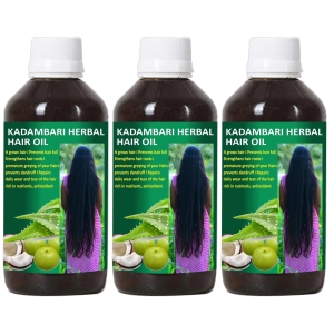 Donnara Organics Adivasi Kadambari Herbal Hair Oil For Strong, Healthy and Shiny Hair Combo pack of 3 bottles of 125 ml(375 ML)-Free Size