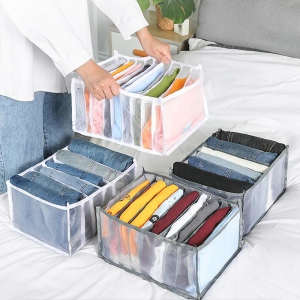 Wardrobe Clothes Compartment Boxes / Jeans Storage Box-7 COMPARTMENT (35 X 25 X 20 CM) / BUY 6