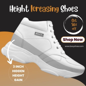 3 Inch Hidden Height Increasing Casual Outdoor Sneakers Boot in Eva Sole. Height Elevator Boots for Men White 9