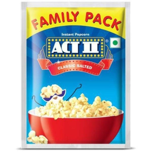 ACT II Instant Popcorn Classic Salted Flavour Snacks 120 Gms Pouch