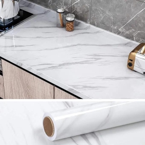 Decorative Marble Sticker Roll (Decorate walls, kitchen, furniture, floors)-Pack of 6 / Mosaic White Marble