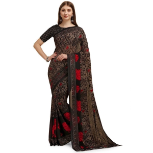 LEELAVATI - Black Georgette Saree With Blouse Piece ( Pack of 1 ) - Black