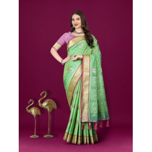 Parotgreen Patola Silk Woven Design Zari Meenakari Weaving Saree