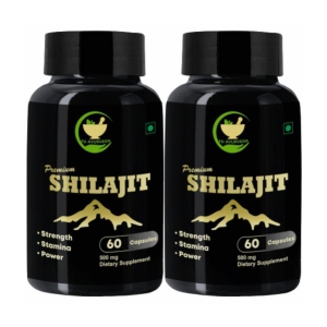 FIJ AYURVEDA Premium Shilajit Extract Capsule Supports Strength & Stamina - 500mg 60 Capsules (Pack of 2)