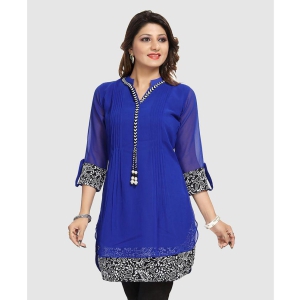 Meher Impex - Blue Georgette Women's Tunic ( Pack of 1 ) - None