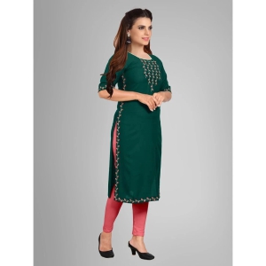 Kapadia - Green Rayon Womens Straight Kurti ( Pack of 1 ) - None