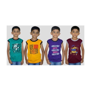 Soft Apparels - Multicolor Cotton Boy's T-Shirt ( Pack of 4 ) - None