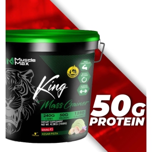 Muscle Max king mass gainer - 10lbs, 4.5KG ( KESAR PISTA FLAVOUR)