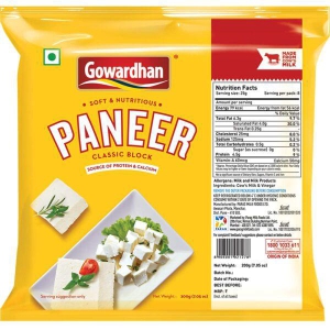 Gowardhan Fresh Paneer - Classic Block, 200 G Pouch