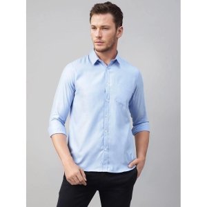 UrbanMark Cotton Blend Slim Fit Solids Full Sleeves Men's Casual Shirt - Light Blue ( Pack of 1 ) - None