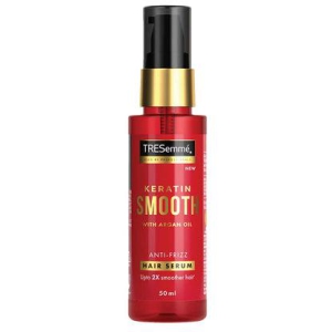 TRESemme Keratin Smooth AntiFrizz Hair Serum 50ml With Argan Oil For 2X Smoother Hair And Long Lasting Frizz Control Upto 48H Even In 80 Humidity