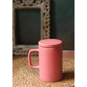 Rosy Pink Mug With Lid-Set of four