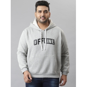 Printed Hooded Sweatshirt Grey 4XL