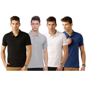 Mens Half Sleeves Polo Neck T-shirt 4PPT11 (Pack of 4)-L