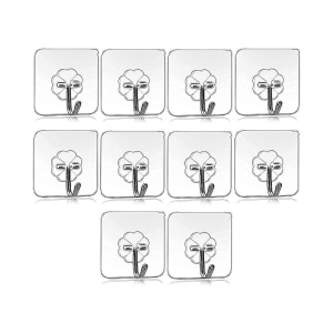 Mr Bhoot Self Adhesive Wall Hanging Hooks Pack of 10, WaterProof 10 Kg Capacity Strong Adhesive Wall Hooks Hanger for Home Kitchen Bathroom,Key Hanger Sticker,Hook Hanger Sticker,Adhesive St