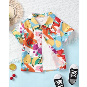 Venutaloza Boy's Graphic Fruits Print Short Sleeve Shirt For Boy.-5 Year-6 Year