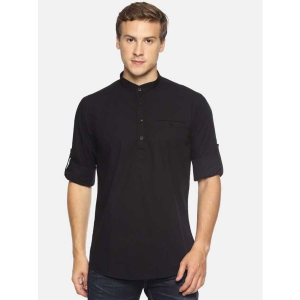 Springberry - Shirt Style 100 percent Cotton Black Men's Kurta ( Pack of 1 ) - None