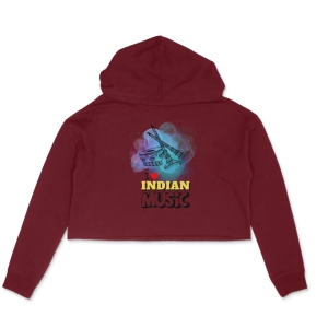 I love Indian Music Womens Hoodie-Maroon / L