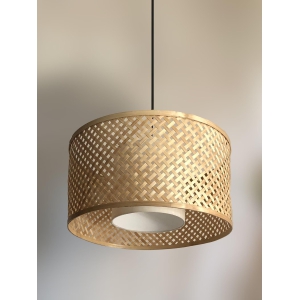 Bamboo Pendant Lamp: Minimalist Hanging Lamp, Handmade Light Fixture, Sustainable Chandelier, Asian & Scandinavian Lamp-Natural