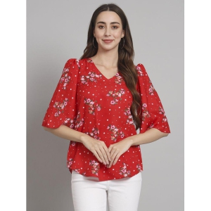 Curvydrobe Red Polyester Women's A-Line Top ( Pack of 1 ) - None