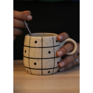 Black Polka Cuddle Mug  // Cuddle Mugs-Set of four